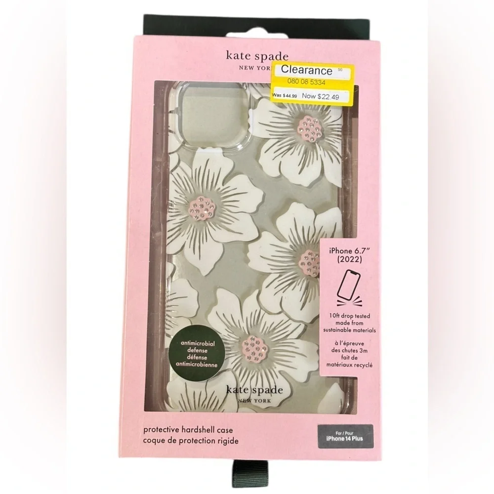 Kate Spade New York Floral Protective Hardshell Case iPhone 14 Plus NWT